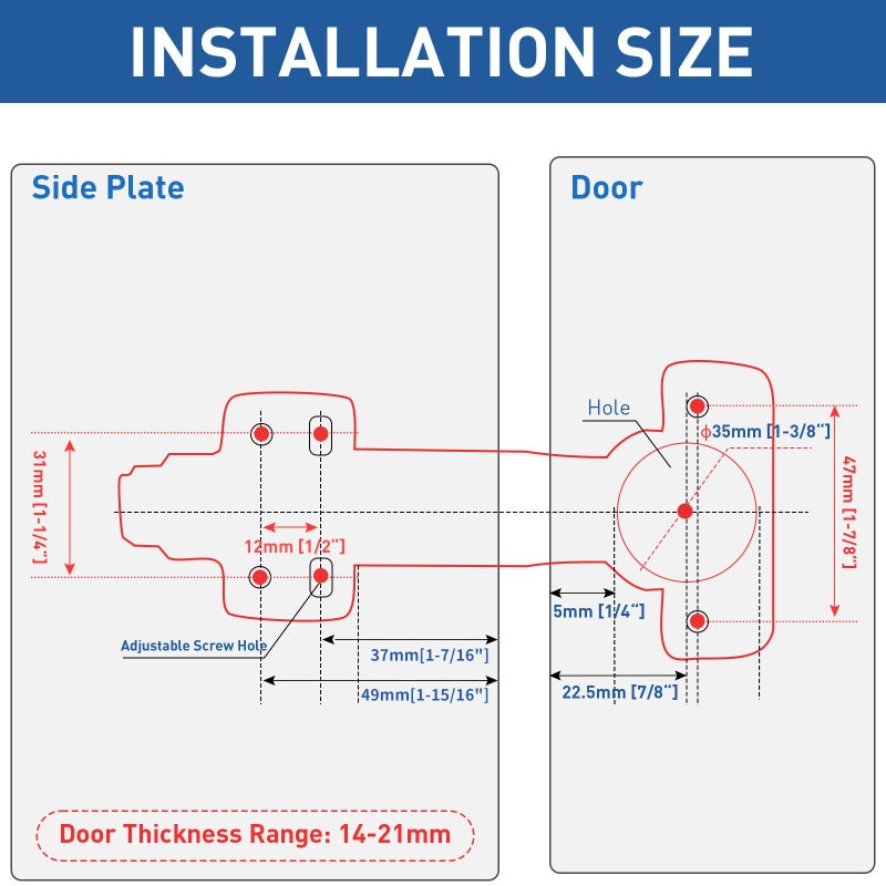 TamBee 45Â°Cabinet Hinges Soft Close Kitchen Door Cabinet Hinge - Concealed, Soft Close, 3D Adjust for 135 Degree Corner Cabinet, Cupboard Hinge Replacement with Mounting Screws, 2 Pack - Image 3